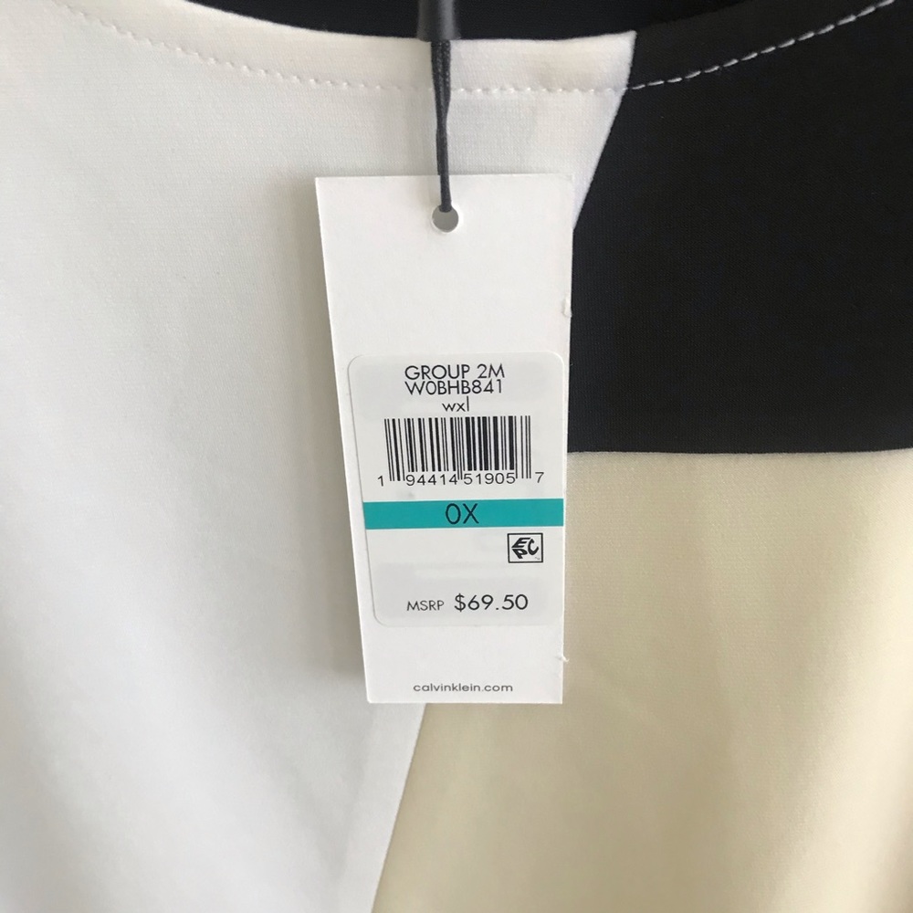 Calvin Klein NWT Woman 0X Colorblock Shell Top - Picture 9 of 9